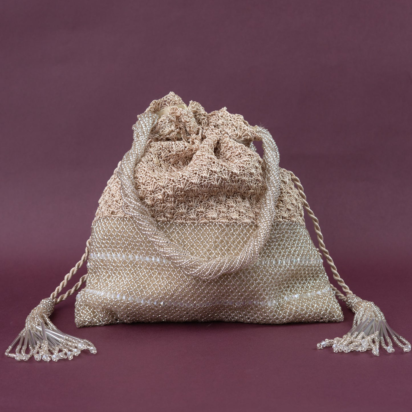 Champagne Crochet & Beadwork Potli