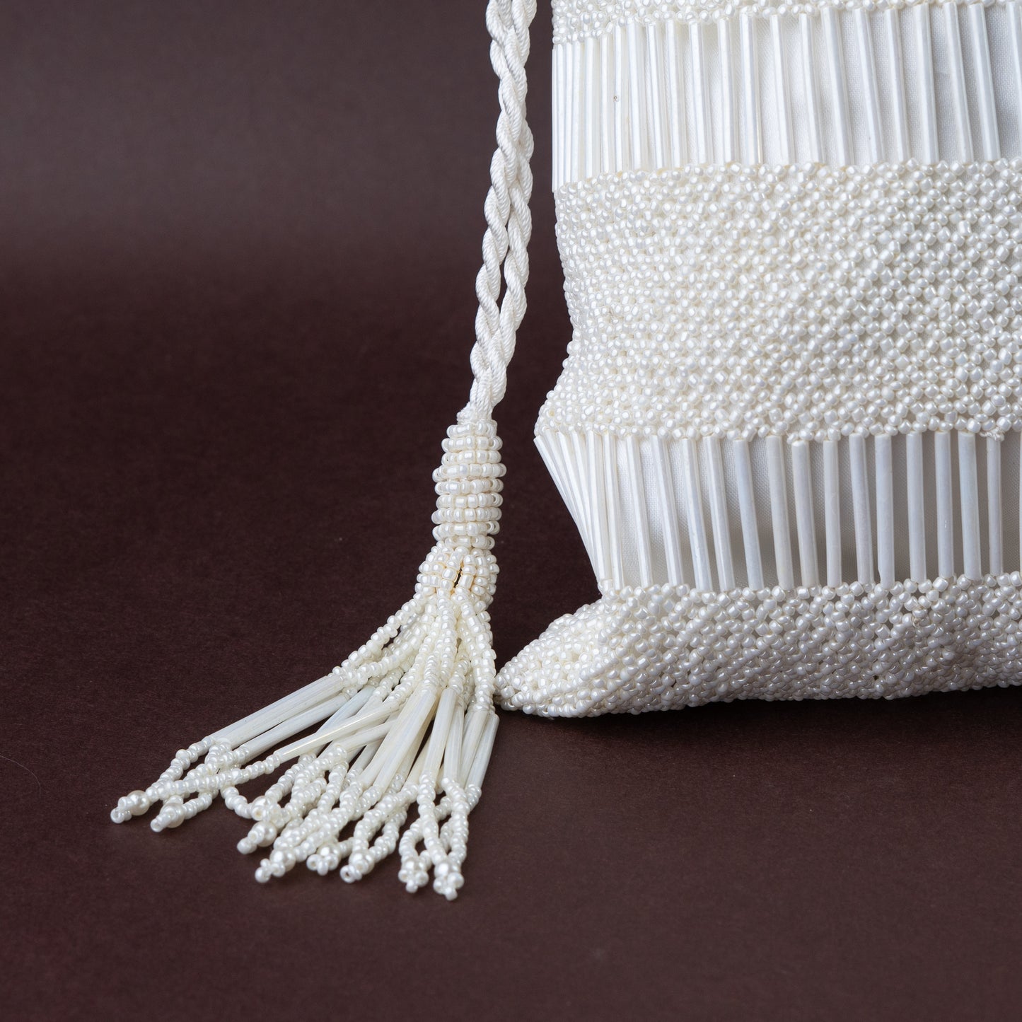 White Pearl & Salli Crochet Potli