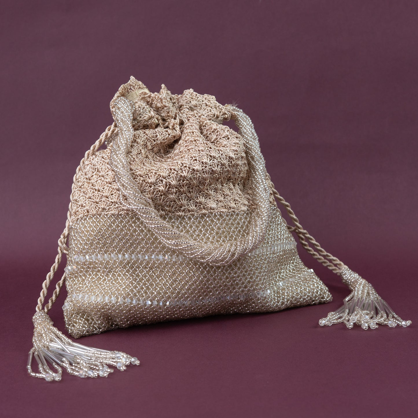 Champagne Crochet & Beadwork Potli
