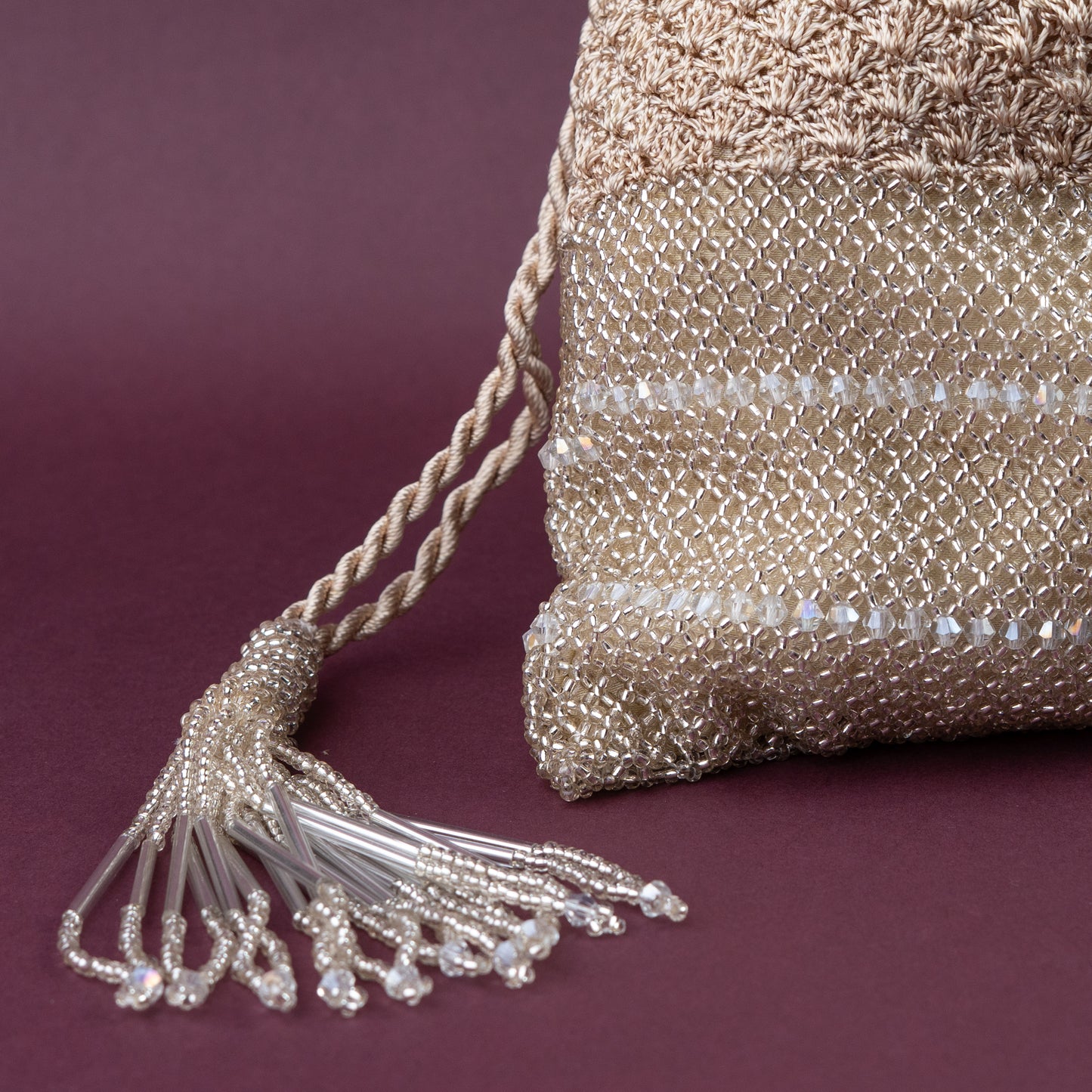 Champagne Crochet & Beadwork Potli