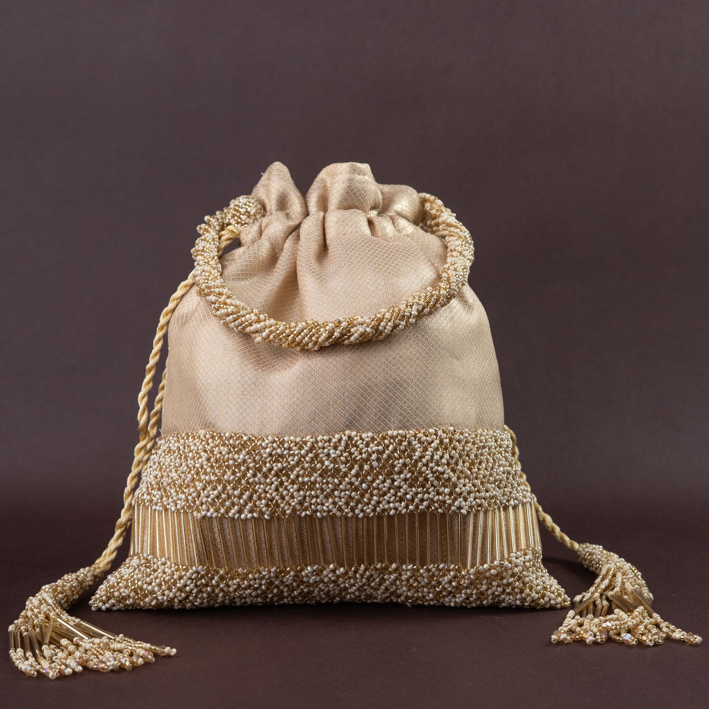 Brocade Silk & Beads Potli