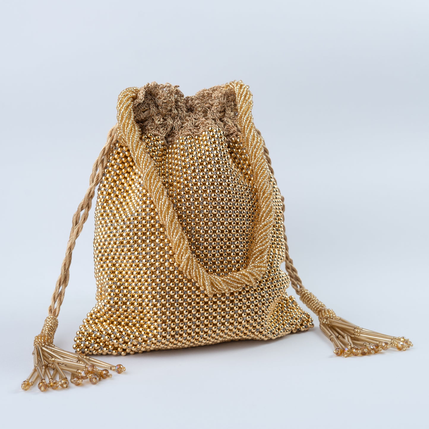 Champagne Gold Beaded Potli