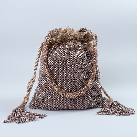 Champagne Gold Beaded Potli