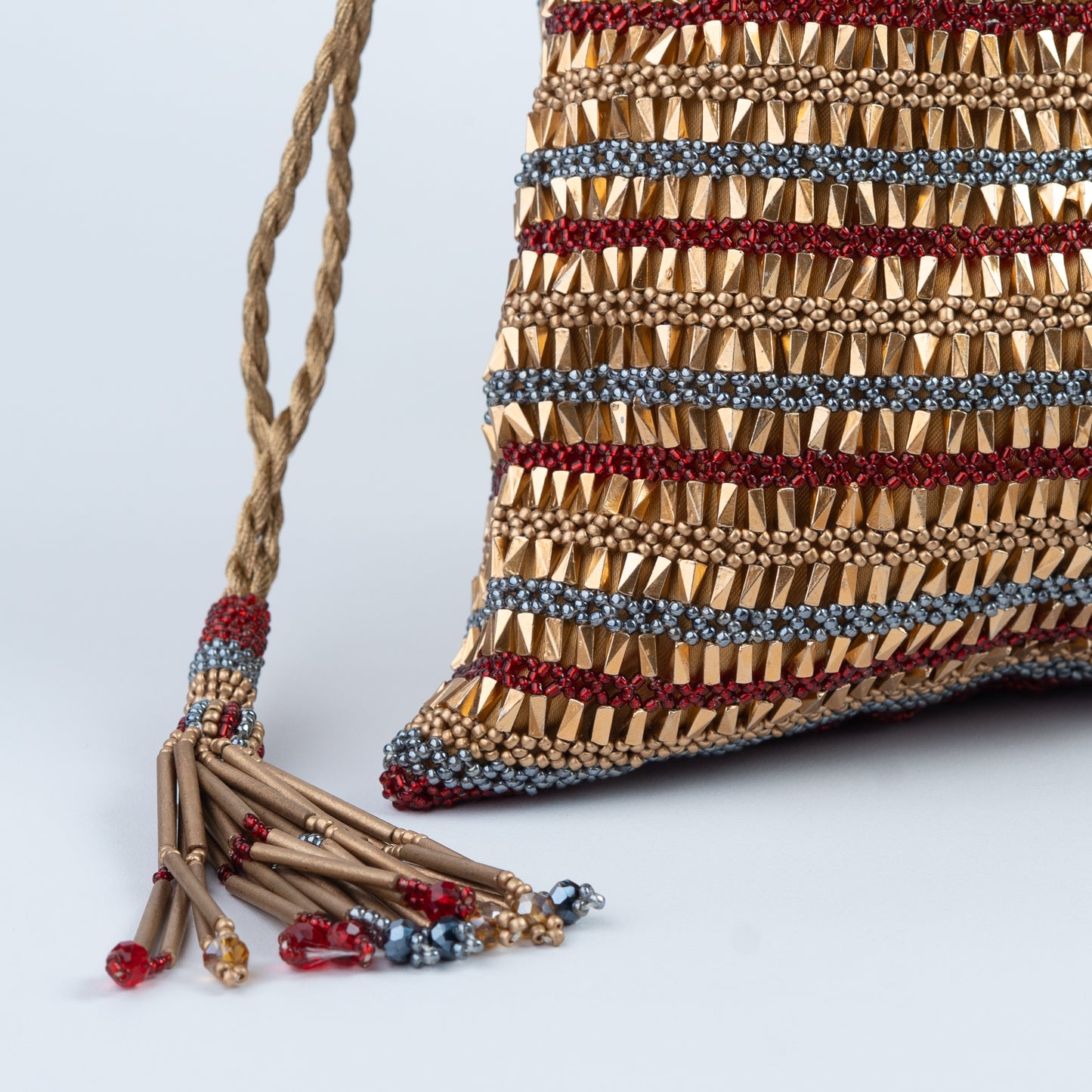 Multicoloured Crochet & Beaded Potli