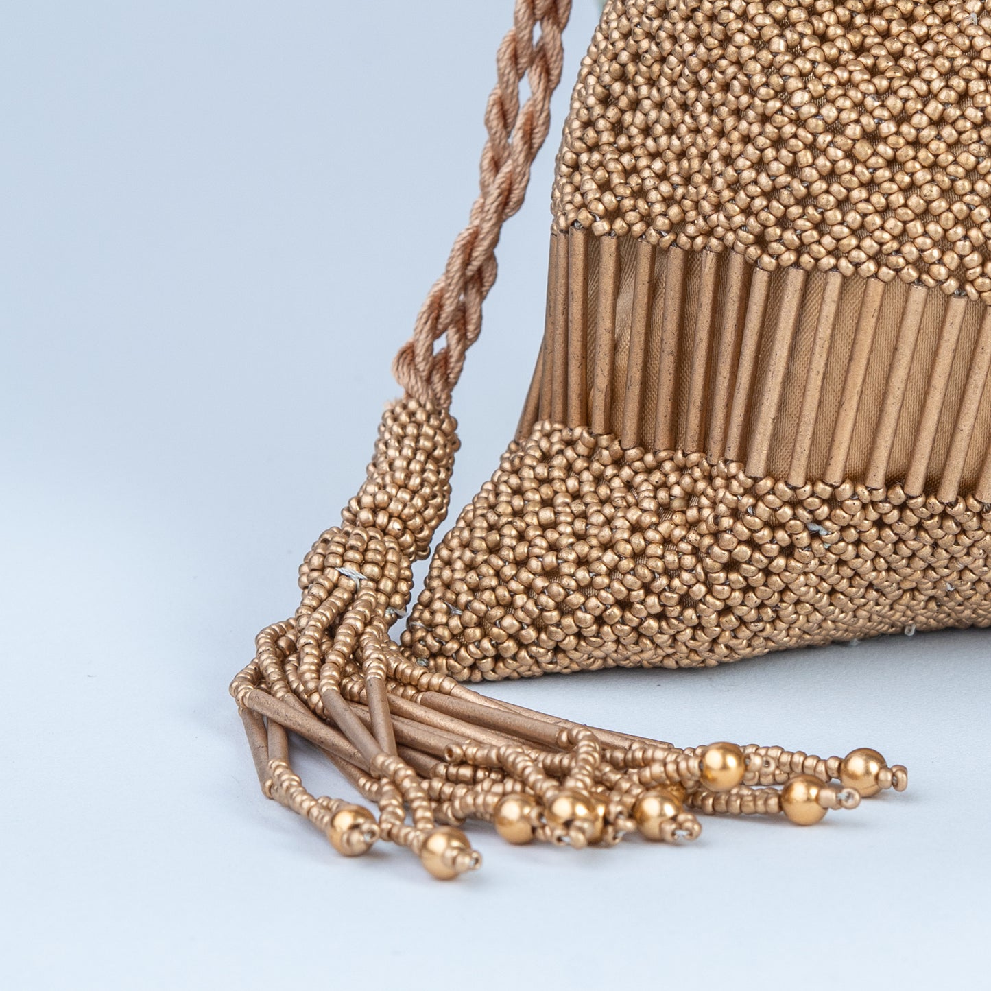 Crochet with Antique Golden Pearl & Salli Potli