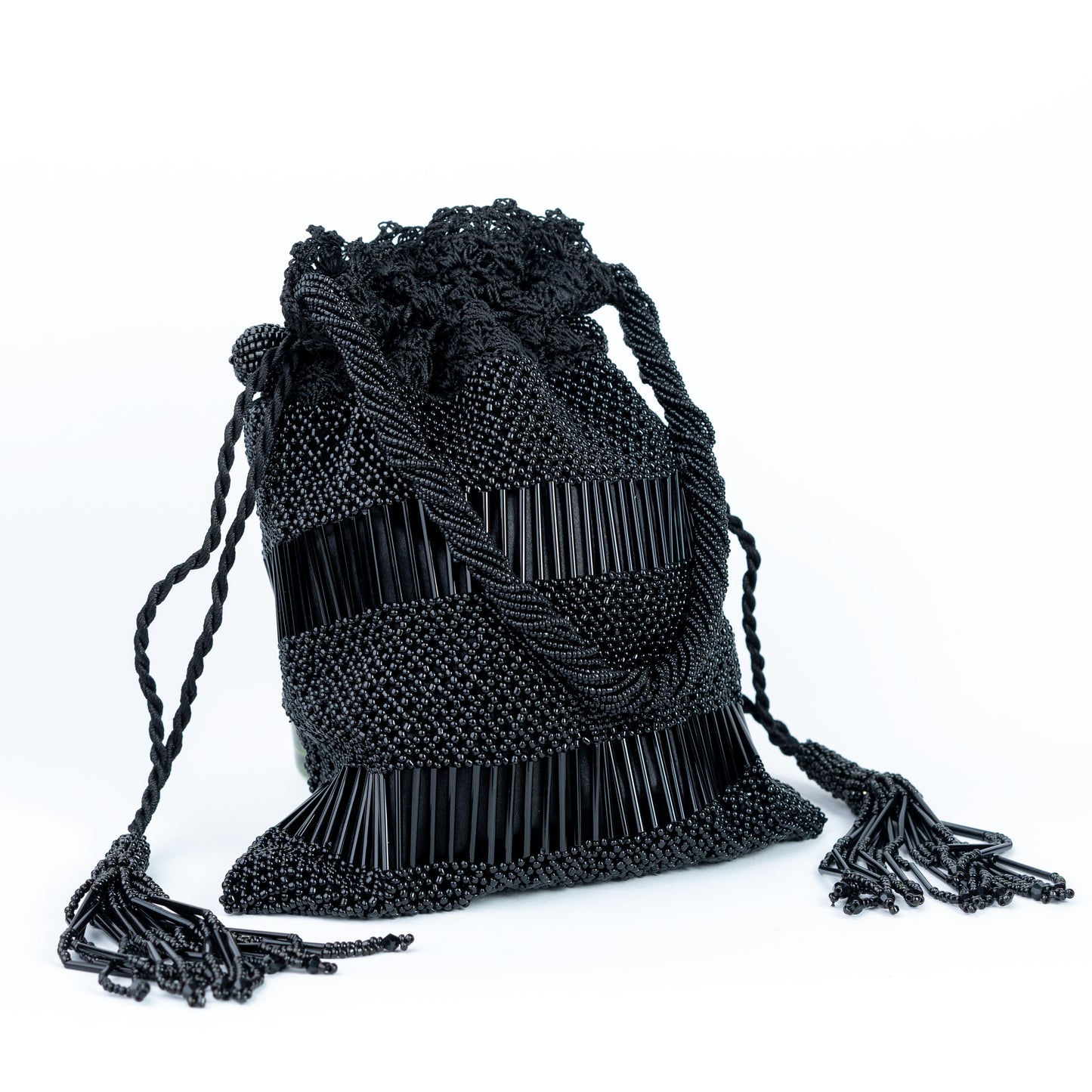 Black Crochet with Pearl & Salli Potli