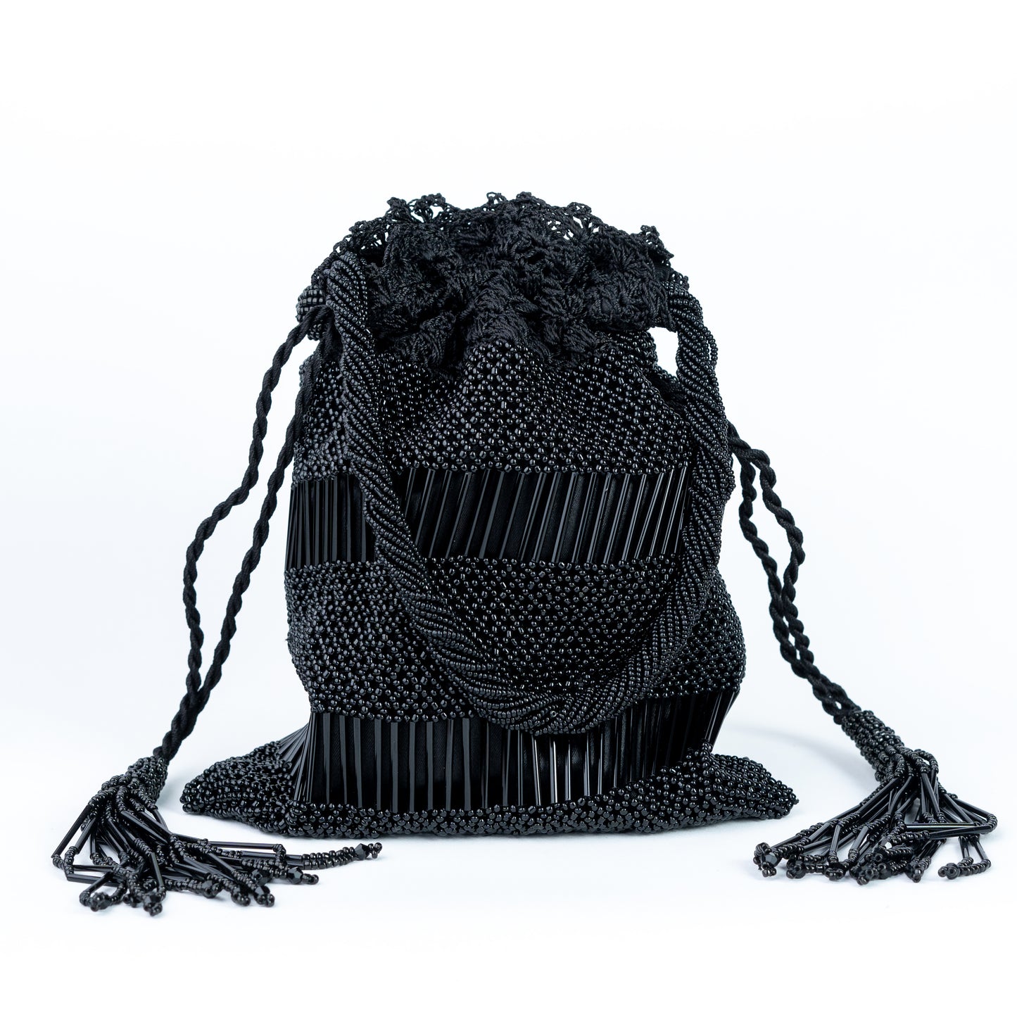 Black Crochet with Pearl & Salli Potli