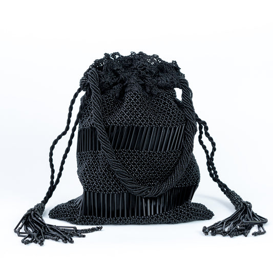 Black Crochet with Pearl & Salli Potli