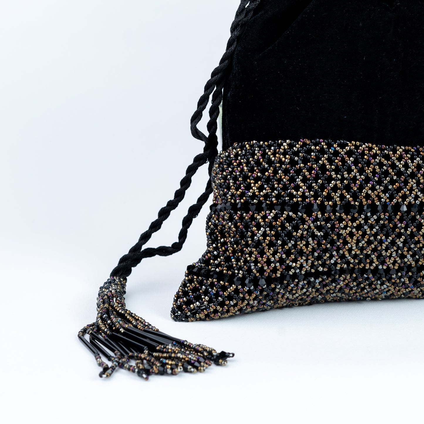 Black Velvet & Beaded Potli