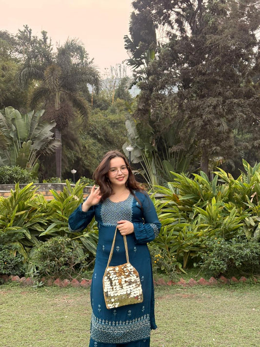 Gold Sequin Statement Bag